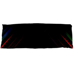 Streaks Line Light Neon Space Rainbow Color Black Body Pillow Case (dakimakura) by Mariart