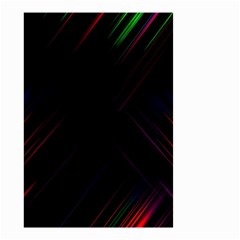 Streaks Line Light Neon Space Rainbow Color Black Small Garden Flag (two Sides) by Mariart