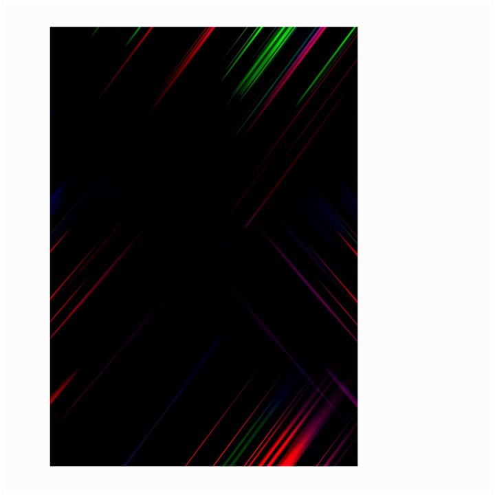 Streaks Line Light Neon Space Rainbow Color Black Large Garden Flag (Two Sides)