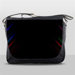 Streaks Line Light Neon Space Rainbow Color Black Messenger Bags by Mariart