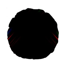 Streaks Line Light Neon Space Rainbow Color Black Standard 15  Premium Round Cushions by Mariart