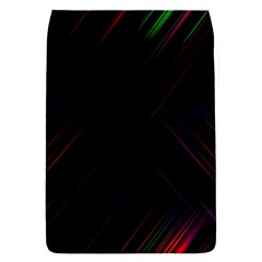 Streaks Line Light Neon Space Rainbow Color Black Flap Covers (s)  by Mariart