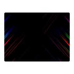 Streaks Line Light Neon Space Rainbow Color Black Double Sided Flano Blanket (mini) 