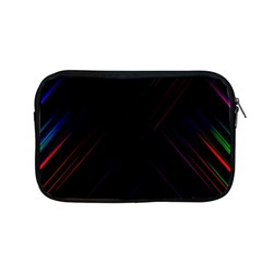 Streaks Line Light Neon Space Rainbow Color Black Apple Macbook Pro 13  Zipper Case by Mariart