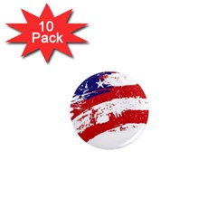 Red White Blue Star Flag 1  Mini Magnet (10 Pack)  by Mariart