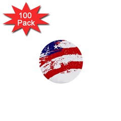 Red White Blue Star Flag 1  Mini Buttons (100 Pack)  by Mariart