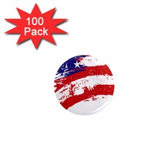 Red White Blue Star Flag 1  Mini Magnets (100 Pack) 