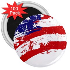 Red White Blue Star Flag 3  Magnets (100 Pack)