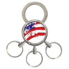 Red White Blue Star Flag 3-ring Key Chains by Mariart