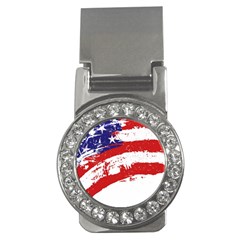 Red White Blue Star Flag Money Clips (cz) 