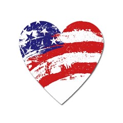 Red White Blue Star Flag Heart Magnet