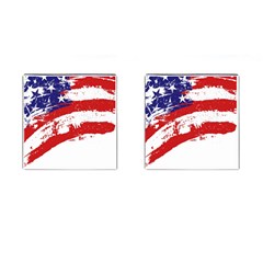 Red White Blue Star Flag Cufflinks (square) by Mariart