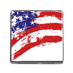 Red White Blue Star Flag Memory Card Reader (square) by Mariart