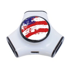 Red White Blue Star Flag 3-port Usb Hub by Mariart