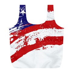 Red White Blue Star Flag Full Print Recycle Bags (l) 