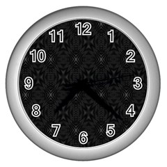 Star Black Wall Clocks (silver)  by Mariart