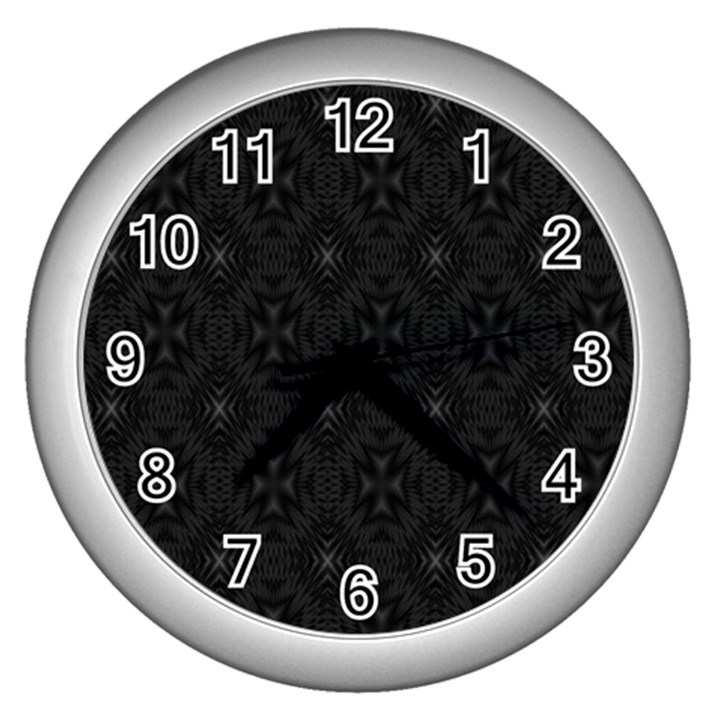 Star Black Wall Clocks (Silver) 