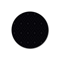 Star Black Rubber Round Coaster (4 Pack) 