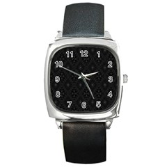 Star Black Square Metal Watch by Mariart