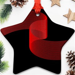 Tape Strip Red Black Amoled Wave Waves Chevron Ornament (star) by Mariart