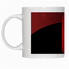 Tape Strip Red Black Amoled Wave Waves Chevron White Mugs by Mariart