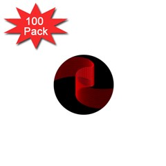 Tape Strip Red Black Amoled Wave Waves Chevron 1  Mini Buttons (100 Pack) 