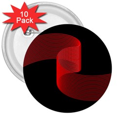 Tape Strip Red Black Amoled Wave Waves Chevron 3  Buttons (10 Pack)  by Mariart