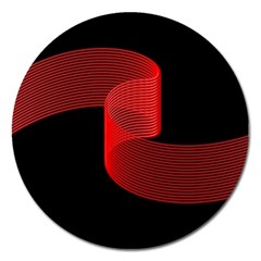 Tape Strip Red Black Amoled Wave Waves Chevron Magnet 5  (round)