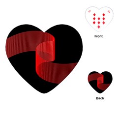 Tape Strip Red Black Amoled Wave Waves Chevron Playing Cards (heart)  by Mariart