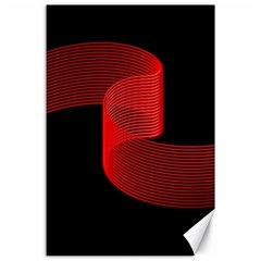 Tape Strip Red Black Amoled Wave Waves Chevron Canvas 24  X 36  by Mariart