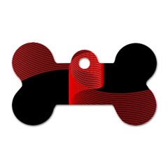 Tape Strip Red Black Amoled Wave Waves Chevron Dog Tag Bone (one Side)