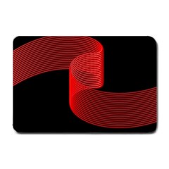 Tape Strip Red Black Amoled Wave Waves Chevron Small Doormat  by Mariart