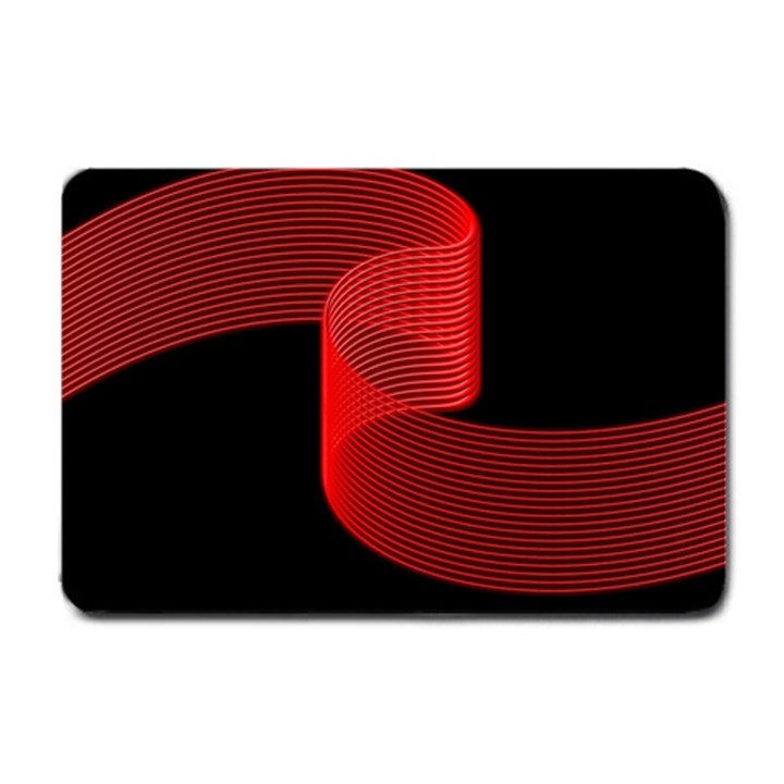 Tape Strip Red Black Amoled Wave Waves Chevron Small Doormat 