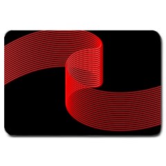 Tape Strip Red Black Amoled Wave Waves Chevron Large Doormat  by Mariart