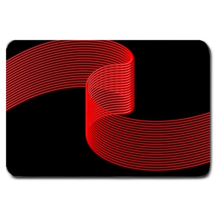 Tape Strip Red Black Amoled Wave Waves Chevron Large Doormat 