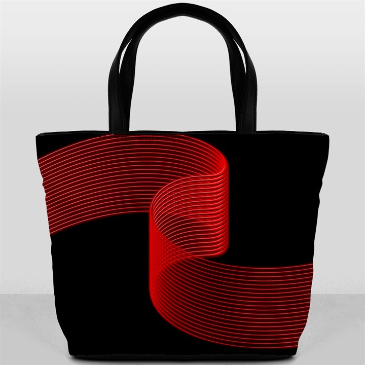 Tape Strip Red Black Amoled Wave Waves Chevron Bucket Bags