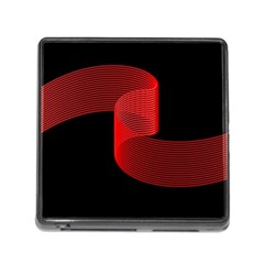 Tape Strip Red Black Amoled Wave Waves Chevron Memory Card Reader (square) by Mariart