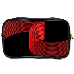 Tape Strip Red Black Amoled Wave Waves Chevron Toiletries Bags 2-side by Mariart