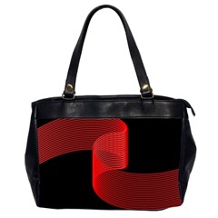 Tape Strip Red Black Amoled Wave Waves Chevron Office Handbags (2 Sides)  by Mariart