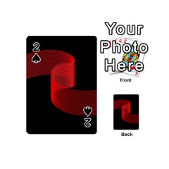 Tape Strip Red Black Amoled Wave Waves Chevron Playing Cards 54 (mini)  by Mariart