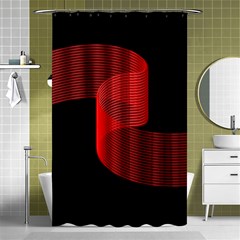 Tape Strip Red Black Amoled Wave Waves Chevron Shower Curtain 48  X 72  (small)  by Mariart