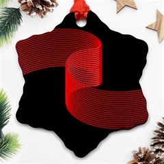 Tape Strip Red Black Amoled Wave Waves Chevron Ornament (snowflake) by Mariart