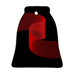 Tape Strip Red Black Amoled Wave Waves Chevron Bell Ornament (two Sides) by Mariart