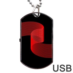 Tape Strip Red Black Amoled Wave Waves Chevron Dog Tag Usb Flash (two Sides) by Mariart