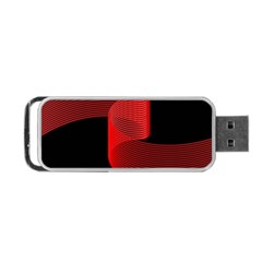 Tape Strip Red Black Amoled Wave Waves Chevron Portable Usb Flash (one Side) by Mariart