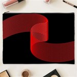 Tape Strip Red Black Amoled Wave Waves Chevron Cosmetic Bag (XXXL)  Front