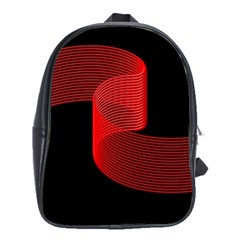 Tape Strip Red Black Amoled Wave Waves Chevron School Bags (xl)  by Mariart