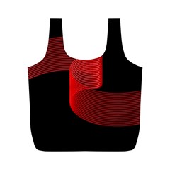 Tape Strip Red Black Amoled Wave Waves Chevron Full Print Recycle Bags (m)  by Mariart