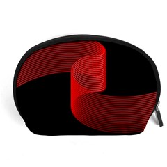 Tape Strip Red Black Amoled Wave Waves Chevron Accessory Pouches (large)  by Mariart