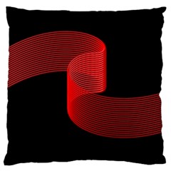 Tape Strip Red Black Amoled Wave Waves Chevron Large Flano Cushion Case (one Side) by Mariart